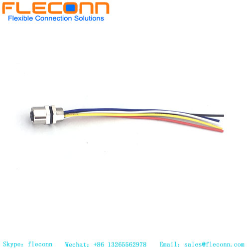 M8 Female Panel Mount Cable, M8 Cable Connector M8 5 pin Connector