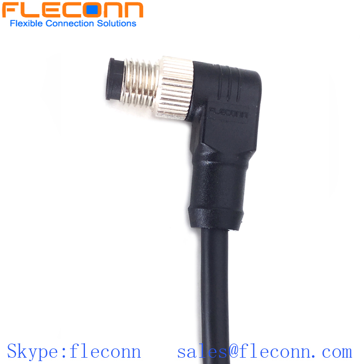 M8 B-coded 5 Pin Right Angle Male Cable