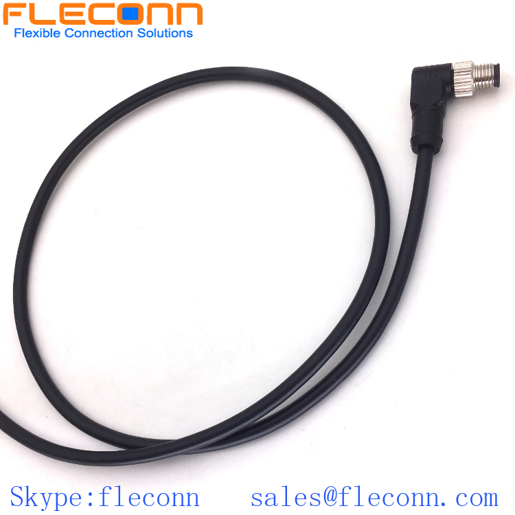 M8 B-coded 5 Pin Right Angle Male Cable